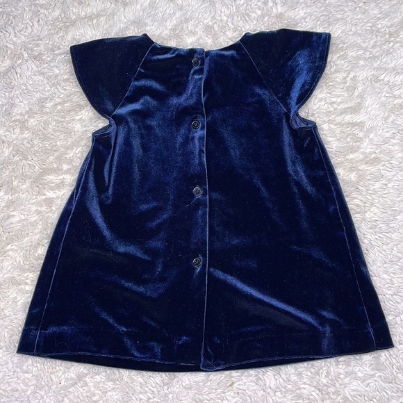 🟢 Joe Fresh Velvet Navy Blue Dress 12-18 months (22-27 lbs) - Picture 2 of 4